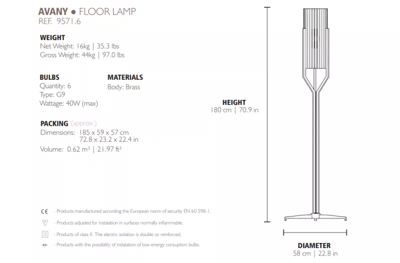 Торшер - Торшер Avany Floor Lamp 9571 - Castro Lighting