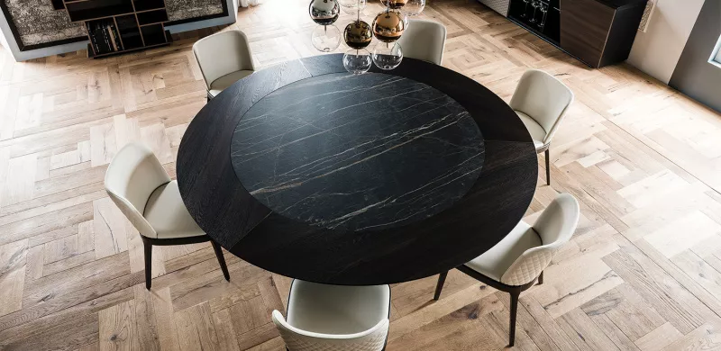 Обеденный стол - Обеденный Стол Skorpio Ker-Wood Round - Cattelan Italia