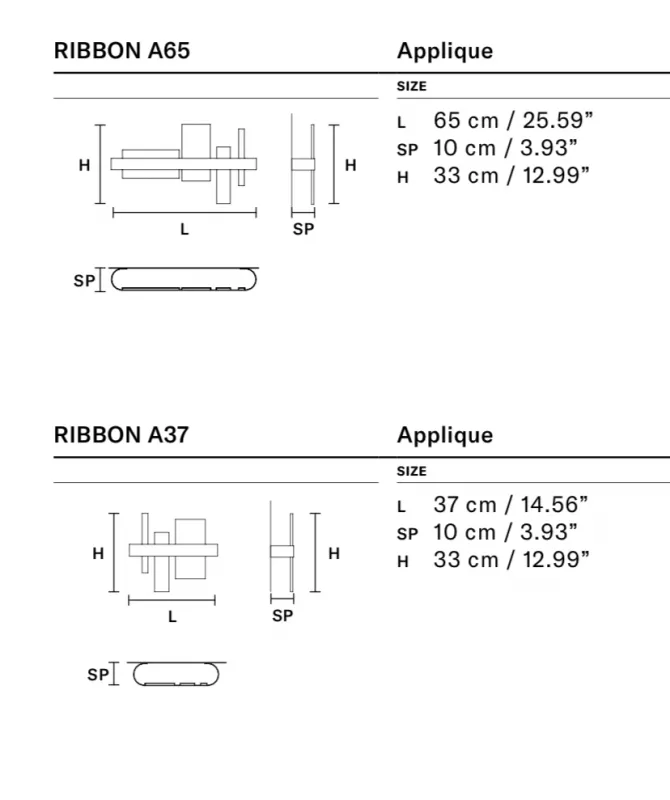 Бра - Бра Ribbon A65 - Masiero