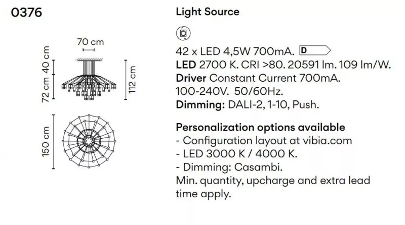 Подвесной светильник - Подвесной Светильник Wireflow Chandelier 0376 - Vibia