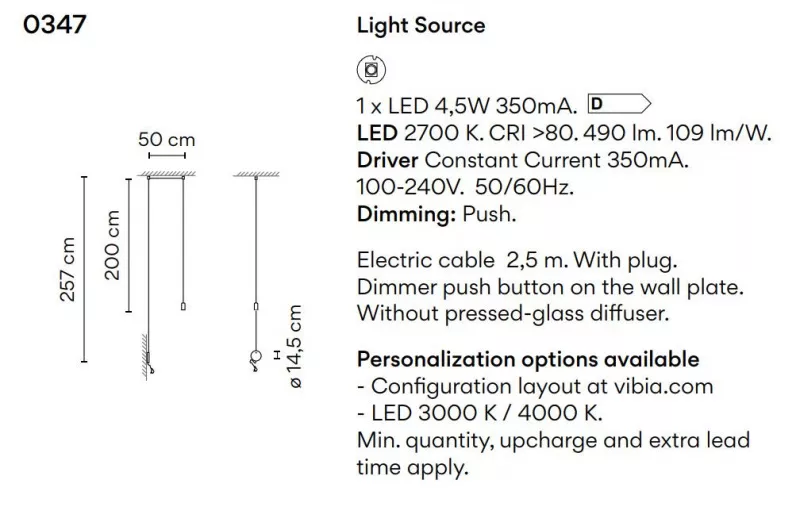 Подвесной светильник - Подвесной Светильник Бра Wireflow Freeform 0347 - Vibia