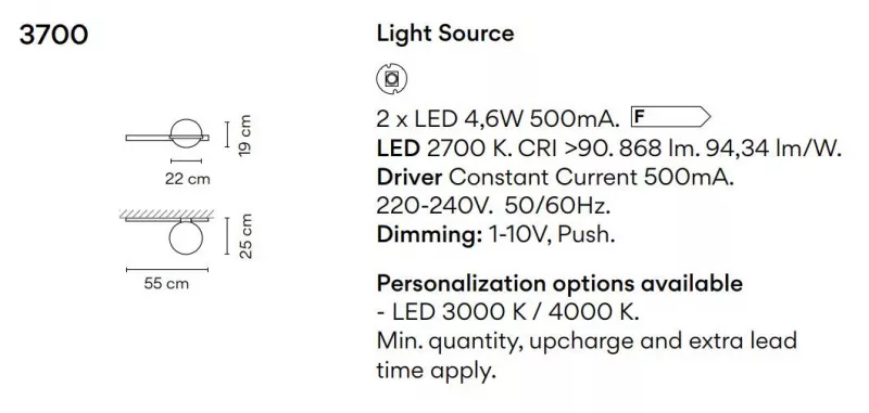 Бра - Бра Palma 3700 - Vibia