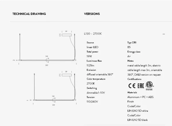 Подвесной Светильник Linescapes Horizontal