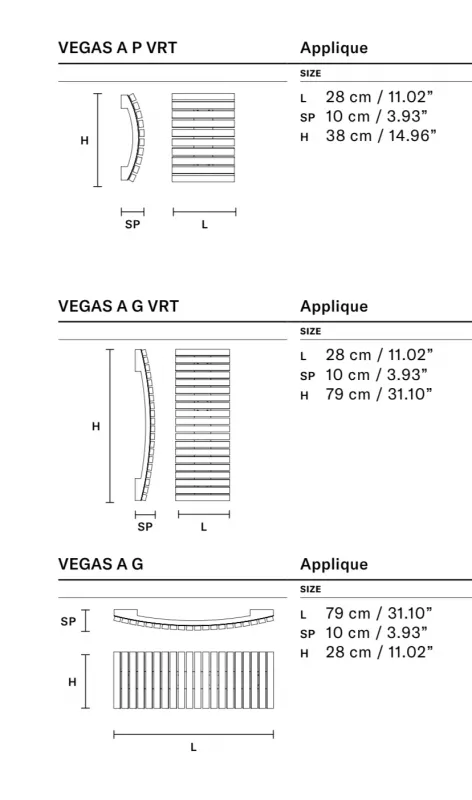 Бра - Бра Vegas A P VRT - Masiero