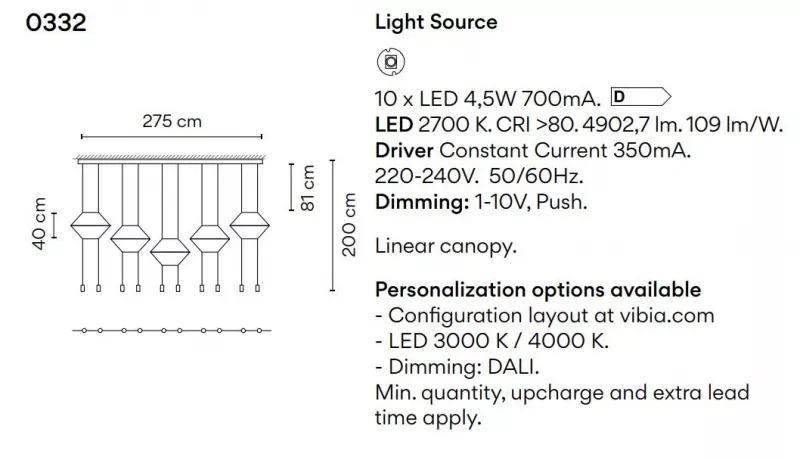 Подвесной светильник - Подвесной Светильник Wireflow Linealten 0332 - Vibia
