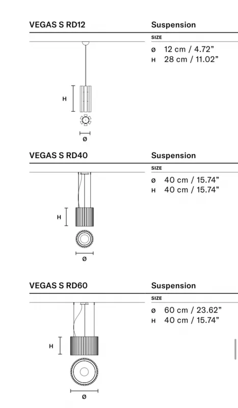 Подвесной светильник - Подвесной светильник Vegas S RD12 - Masiero