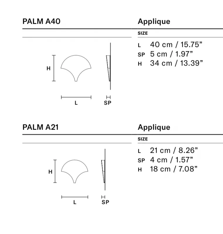 Бра - Бра Palm A40 - Masiero