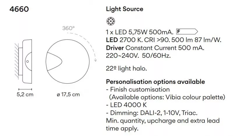 Бра - Бра Dots 4660 - Vibia